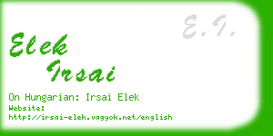 elek irsai business card